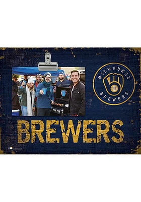 Milwaukee Brewers Team Clip Picture Frame - Navy Blue