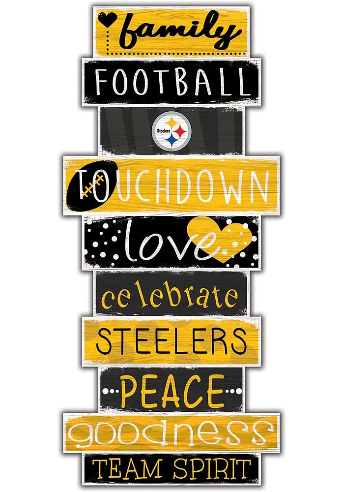 Pittsburgh Steelers Celebrations Stack 24 Inch Sign - Yellow