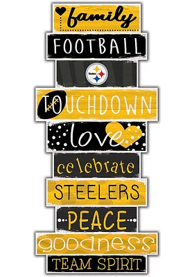 Pittsburgh Steelers Celebrations Stack 24 Inch Sign - Yellow