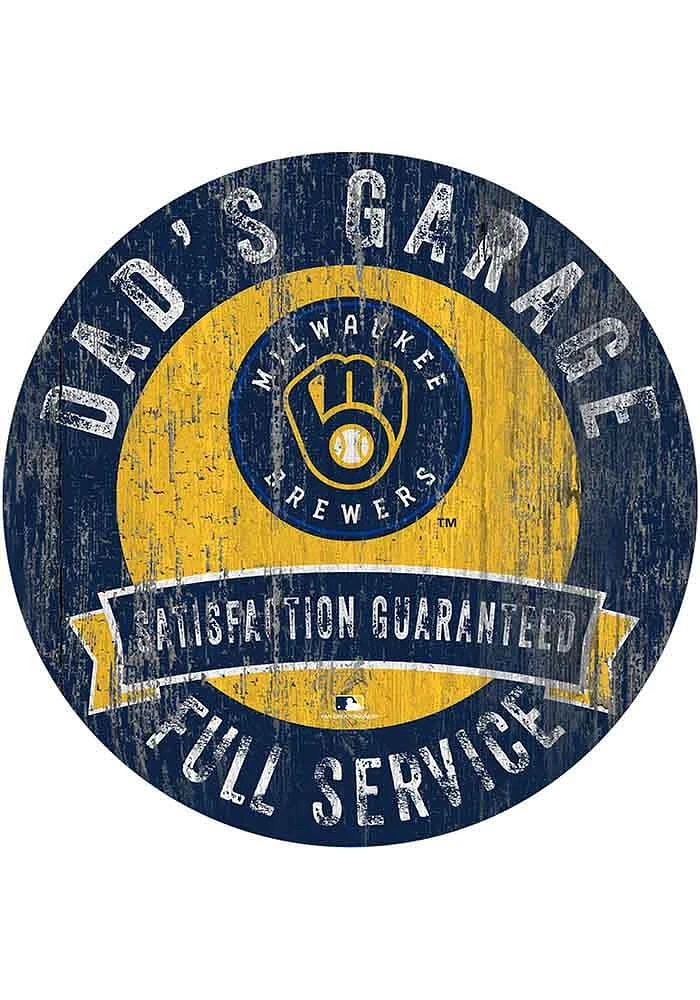 Milwaukee Brewers Dads Garage Sign - Navy Blue