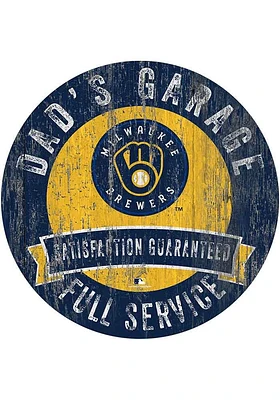 Milwaukee Brewers Dads Garage Sign - Navy Blue