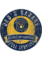 Milwaukee Brewers Dads Garage Sign - Navy Blue