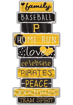 Pittsburgh Pirates Celebrations Stack 24 Inch Sign - Yellow