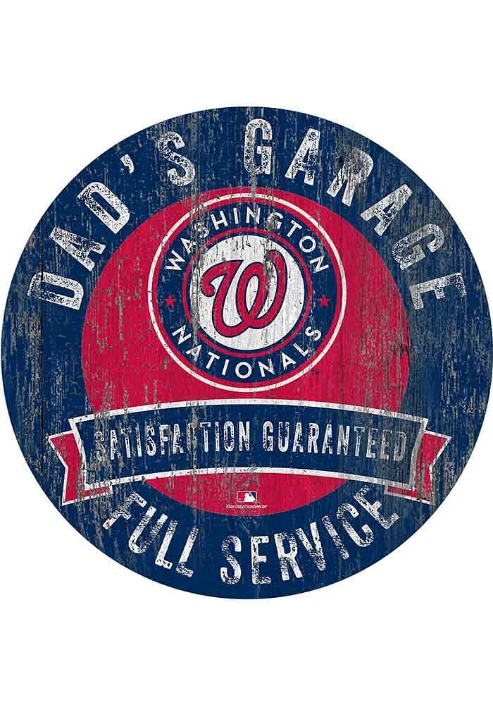 Washington Nationals Dads Garage Sign - Red