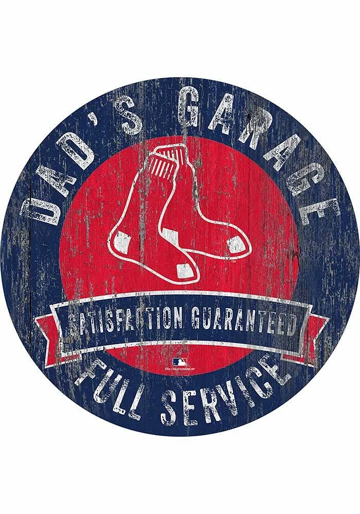 Boston Red Sox Dads Garage Sign - Red