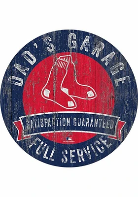 Boston Red Sox Dads Garage Sign - Red
