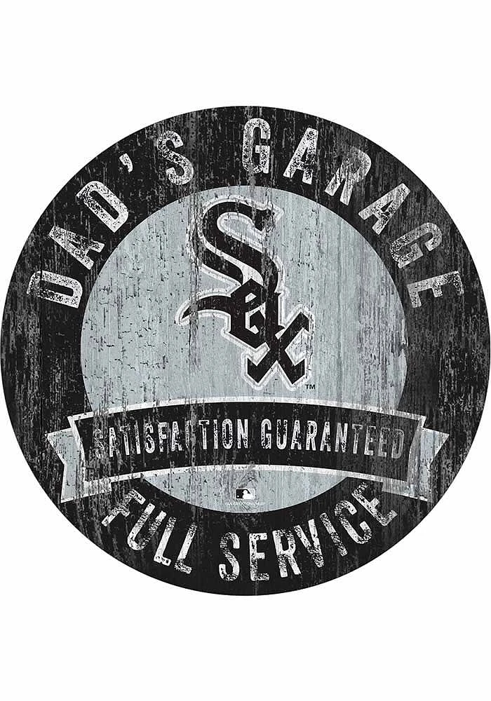 Chicago White Sox Dads Garage Sign - Black