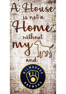 Milwaukee Brewers A House is not a Home Sign - Navy Blue