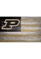 Purdue Boilermakers Distressed Flag 11x19 Sign - Black