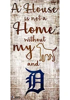 Detroit Tigers A House is not a Home Sign - Navy Blue