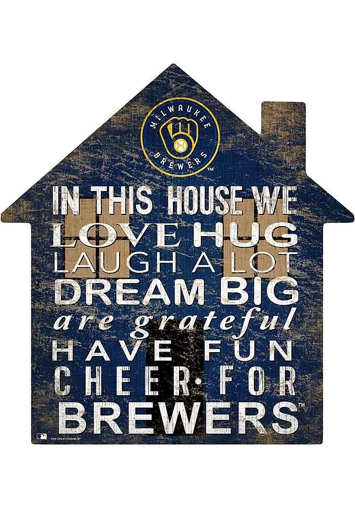 Milwaukee Brewers 12 inch House Sign - Navy Blue