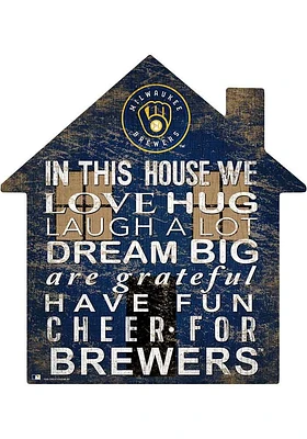 Milwaukee Brewers 12 inch House Sign - Navy Blue