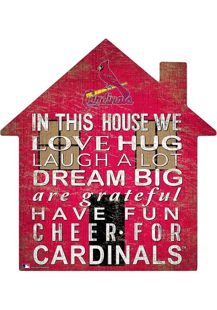 St Louis Cardinals 12 inch House Sign - Red