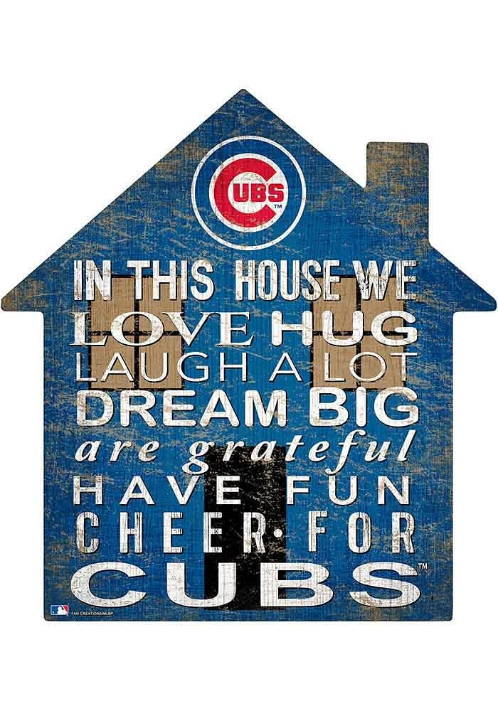 Chicago Cubs 12 inch House Sign - Blue