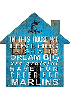 Miami Marlins 12 inch House Sign - Blue
