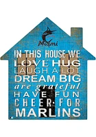 Miami Marlins 12 inch House Sign - Blue