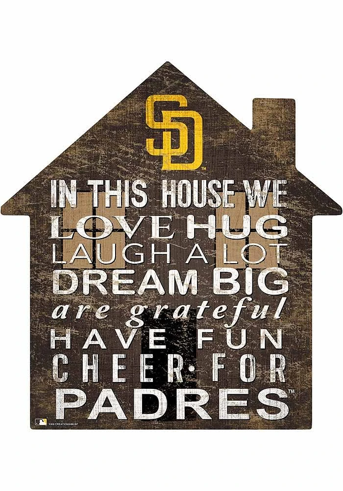 San Diego Padres 12 inch House Sign - Brown