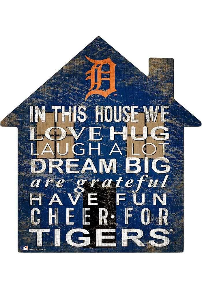 Detroit Tigers 12 inch House Sign - Navy Blue