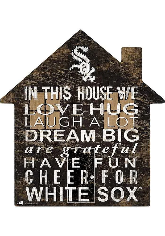 Chicago White Sox 12 inch House Sign - Black