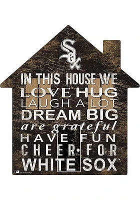 Chicago White Sox 12 inch House Sign - Black
