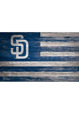 San Diego Padres Distressed Flag 11x19 Sign - Navy Blue