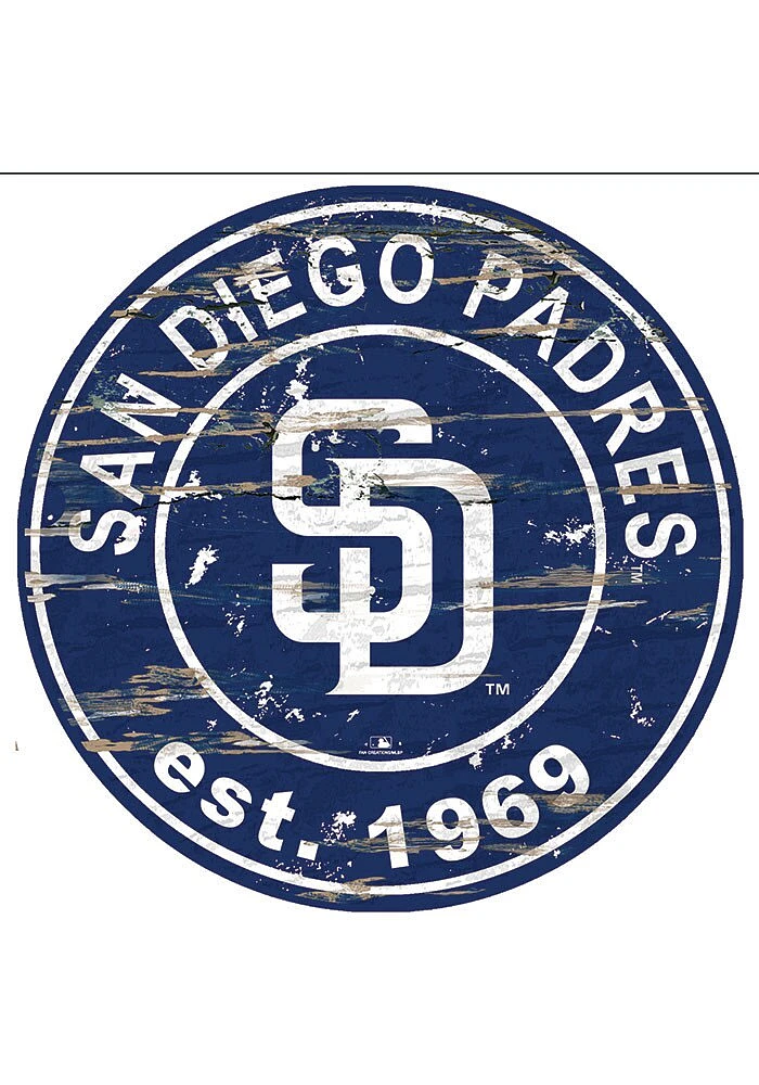 San Diego Padres Established Date Circle 24 Inch Sign - Blue