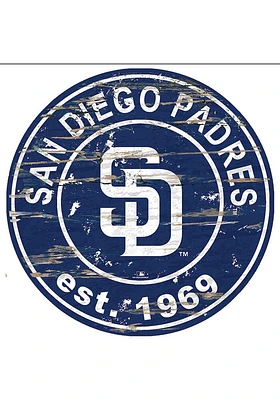 San Diego Padres Established Date Circle 24 Inch Sign - Blue