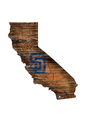 San Diego Padres Distressed State 24 Inch Sign - Brown