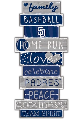 San Diego Padres Celebrations Stack 24 Inch Sign - Navy Blue