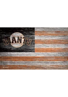 San Francisco Giants Distressed Flag 11x19 Sign - Black