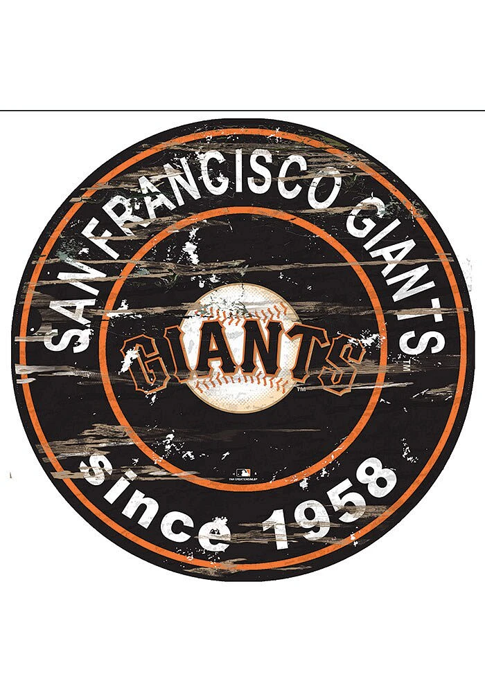San Francisco Giants Established Date Circle 24 Inch Sign - Black