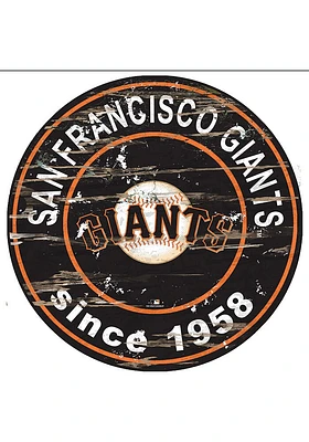 San Francisco Giants Established Date Circle 24 Inch Sign - Black