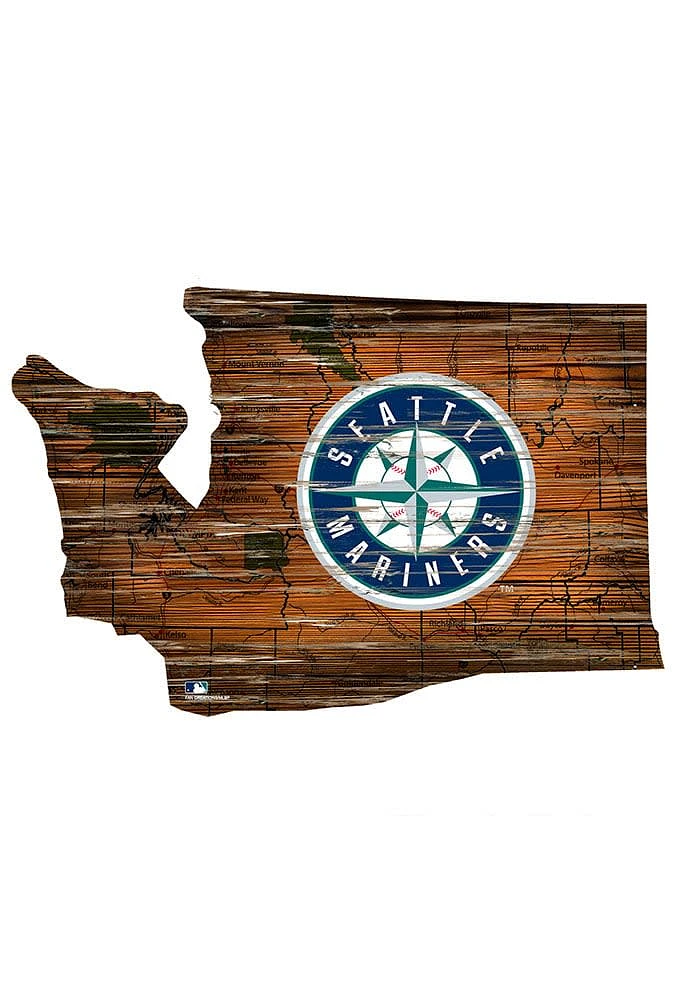 Seattle Mariners Mini Roadmap State Sign - Navy Blue