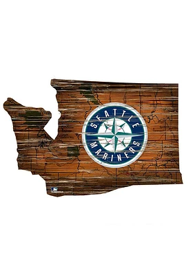 Seattle Mariners Mini Roadmap State Sign - Navy Blue