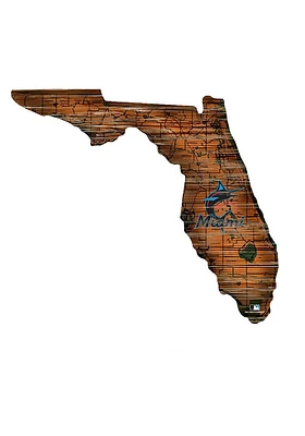 Miami Marlins Mini Roadmap State Sign - Blue