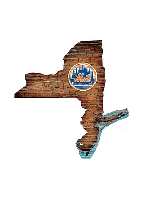 New York Mets Mini Roadmap State Sign - Blue