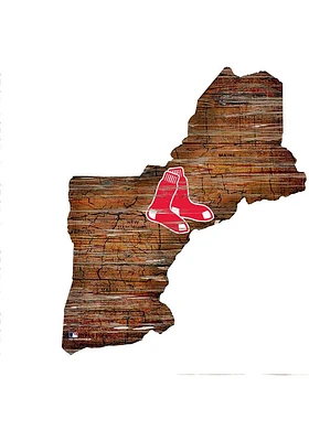 Boston Red Sox Mini Roadmap State Sign - Red