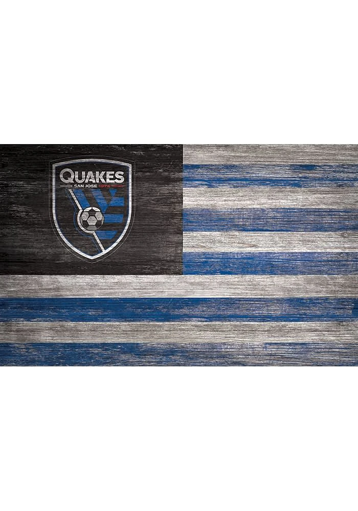 San Jose Earthquakes Distressed Flag 11x19 Sign - Black