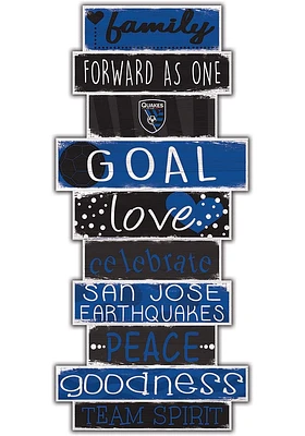 San Jose Earthquakes Celebrations Stack 24 Inch Sign - Blue