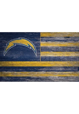 Los Angeles Chargers Distressed Flag 11x19 Sign - Blue
