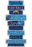 Los Angeles Chargers Celebrations Stack 24 Inch Sign - Blue