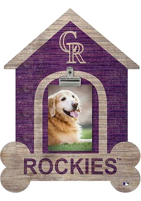 Colorado Rockies Dog Bone House Clip Picture Frame - Purple