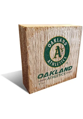 Oakland Athletics Logo Block Sign - Green