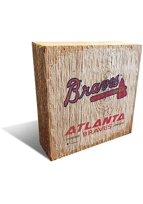 Atlanta Braves Logo Block Sign - Blue