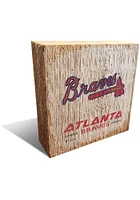 Atlanta Braves Logo Block Sign - Blue