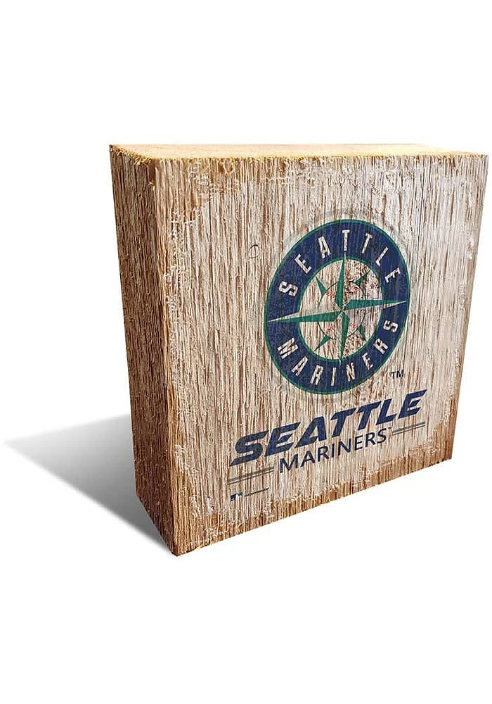 Seattle Mariners Logo Block Sign - Navy Blue