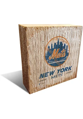 New York Mets Logo Block Sign - Blue