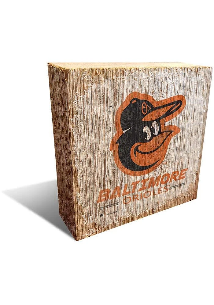 Baltimore Orioles Logo Block Sign - Orange