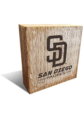 San Diego Padres Logo Block Sign - Brown