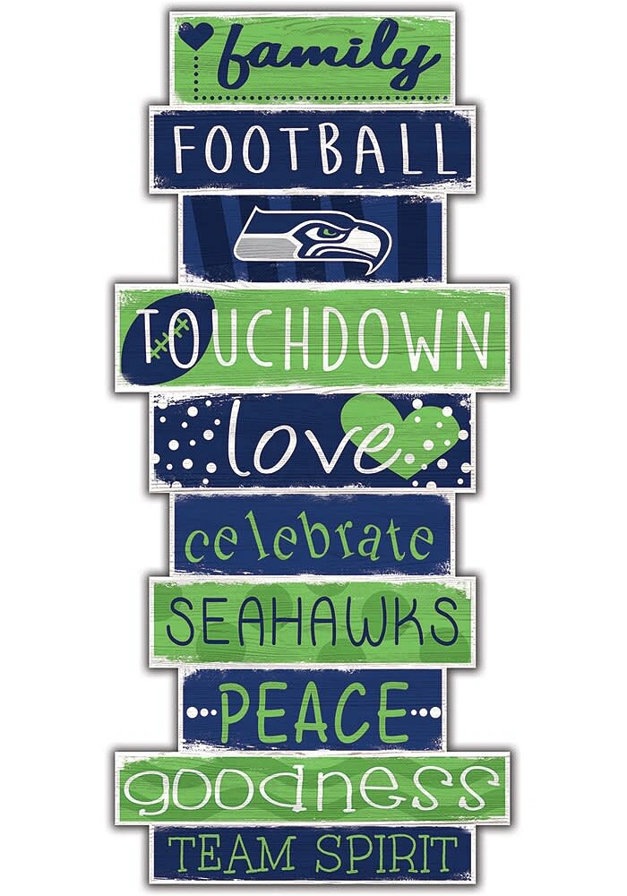 Seattle Seahawks Celebrations Stack 24 Inch Sign - Green